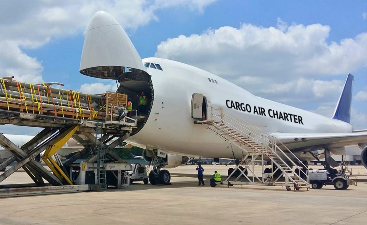 Chartered aircraft on the runway